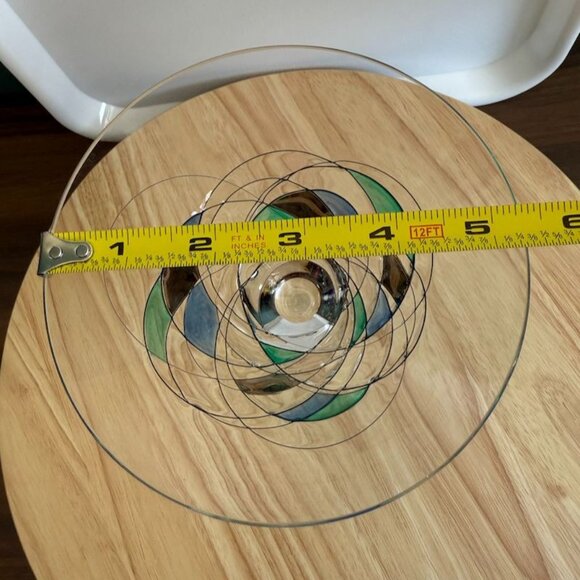 Hand Blown Martini Glass Helios by Artland Abstract Design Blue Green - Picture 5 of 5